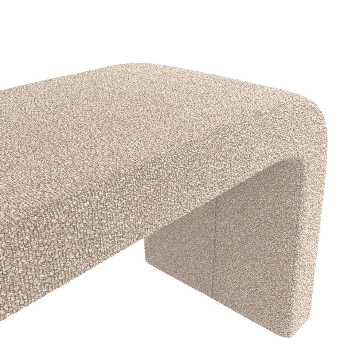 Ren Buff Cream Boucle Curved Bench
